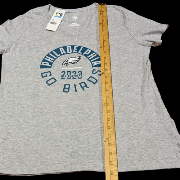 NFL Team Apparel Womens Primed Tourney Philadelphia Eagles Go Birds Playoff Tee - Picture 5 of 9
